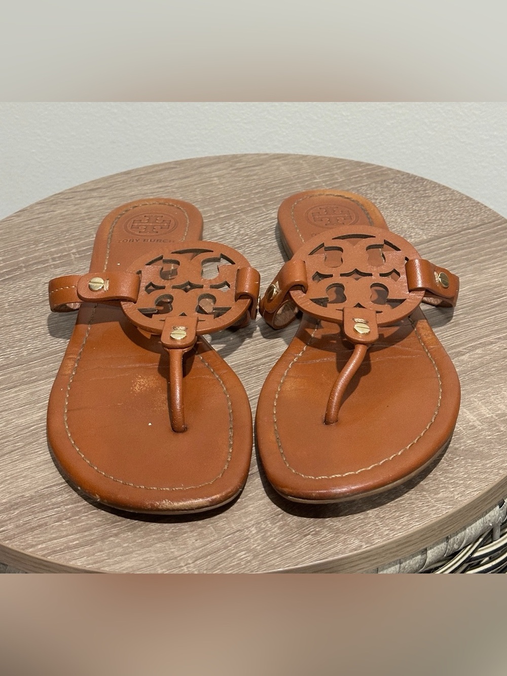 Tory Burch Miller Leather Sandals in Vintage Vachetta - Picture 4 of 11